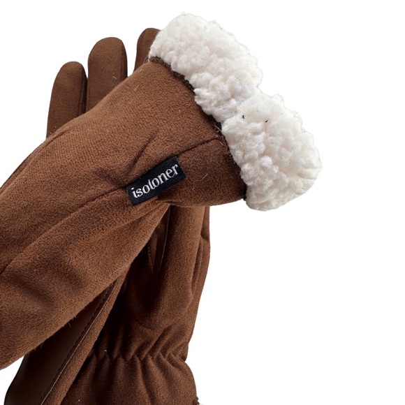 NEW Isotoner Women’s Brown Gloves Sherpa Cuff SmartDri – Size S/M - Picture 3 of 4